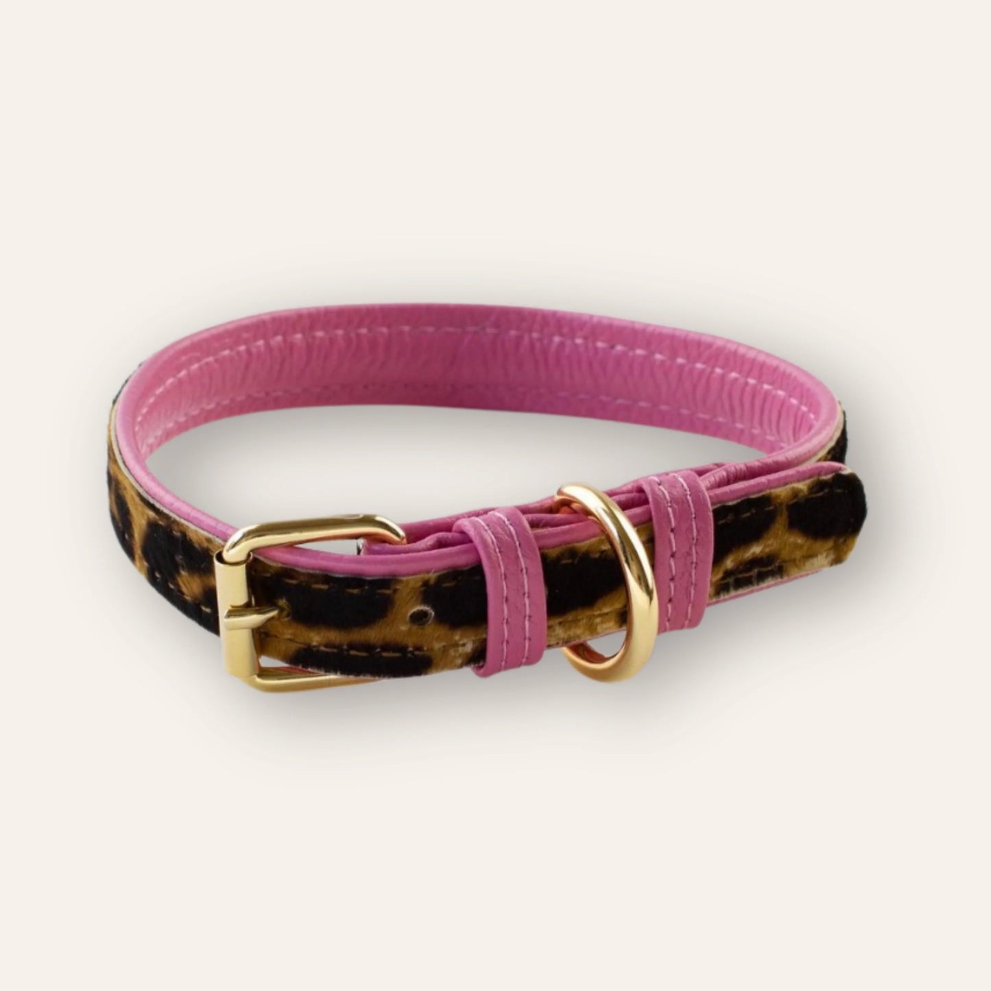 Leather Collar - Leo / Pink